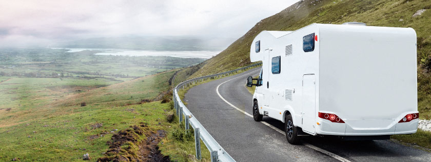 Motorhome on wrong side of road